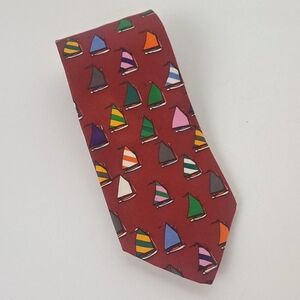 Alynn neckwear rainbow fleet Eric Holch sailboats regatta colorful silk tie